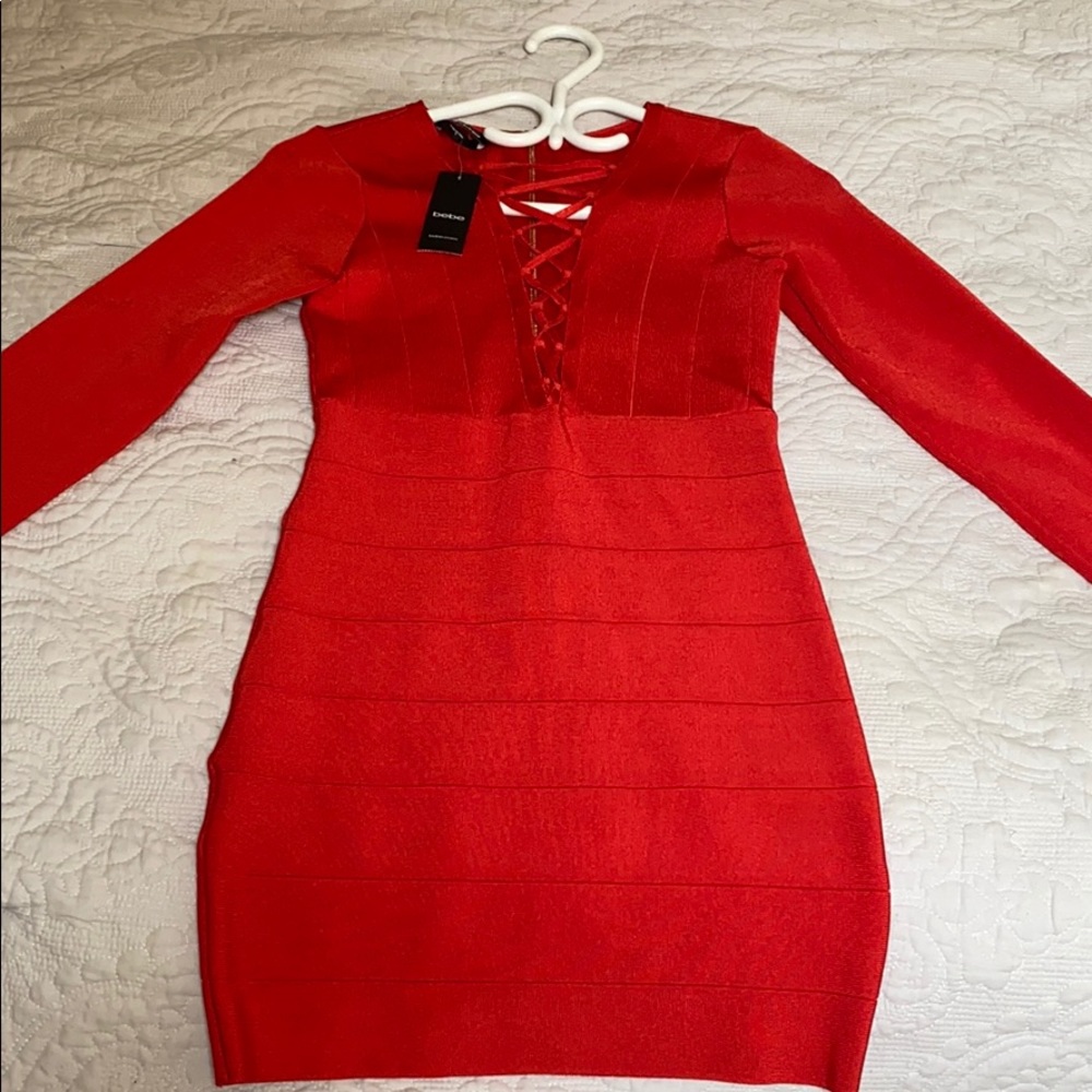 Bebe Red Bandage Dress